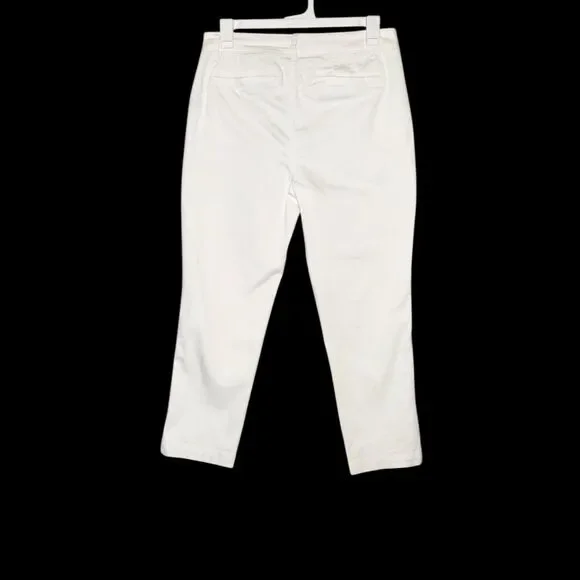 Caslon White Stretch Cotton Chino Ankle Pants Nordstrom Women's 14 NWT Preppy - Picture 3 of 10